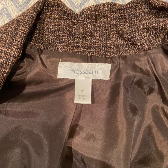 Dressbarn Brown Tweed Waterfall Blazer – Women’s Size Medium - Picture 6 of 9